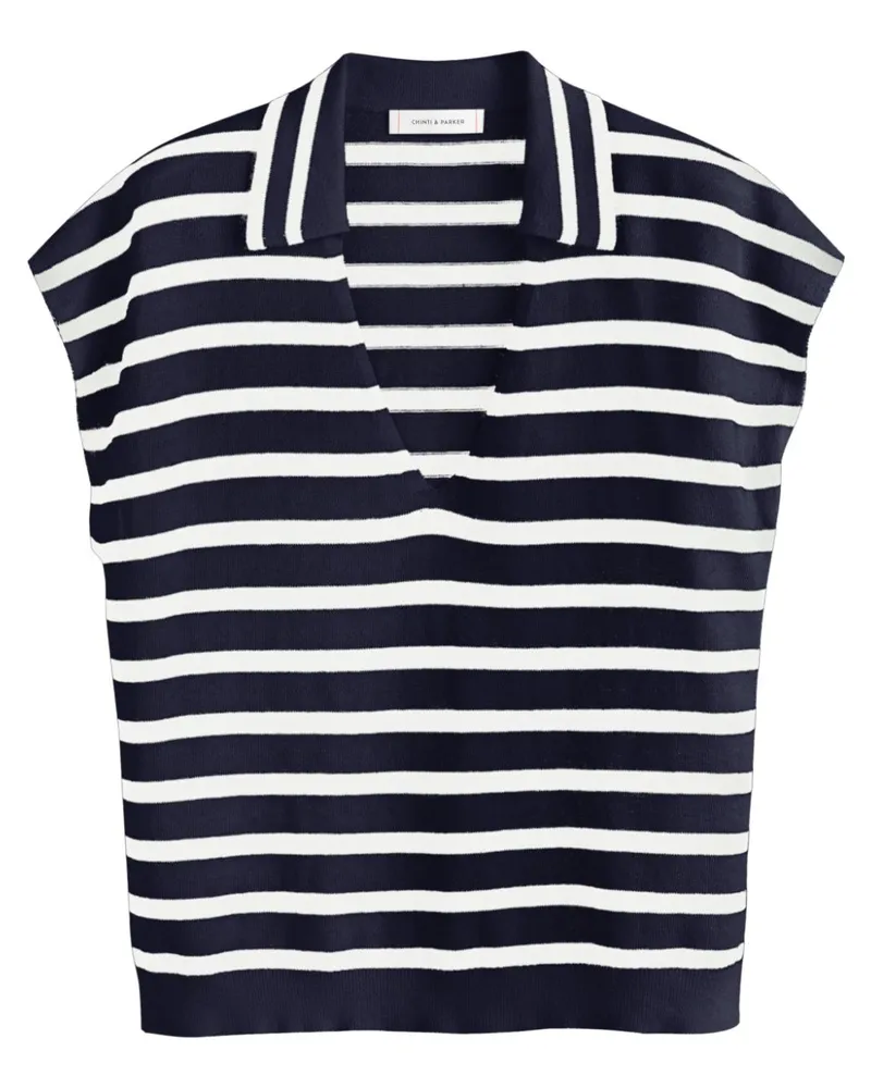 Chinti & Parker Gestreiftes Poloshirt Blau