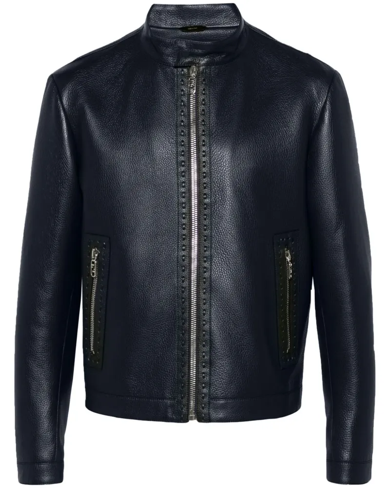 Fendi Selleria Lederjacke - Blau Blau