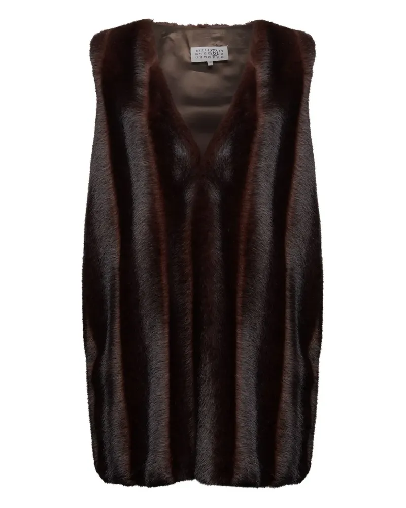 Maison Margiela Minikleid aus Faux Fur - Schwarz Schwarz