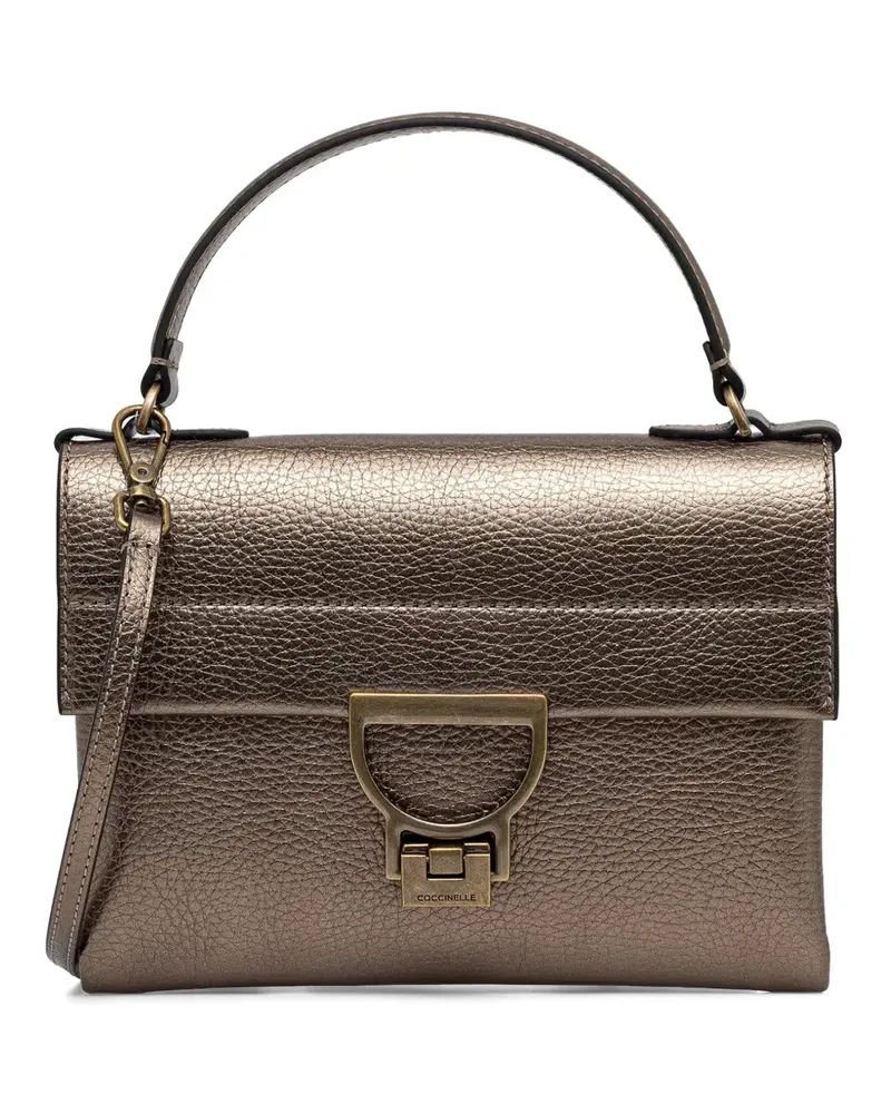 Coccinelle mini Arlettis metallic-effect leather shoulder bag - Braun Braun