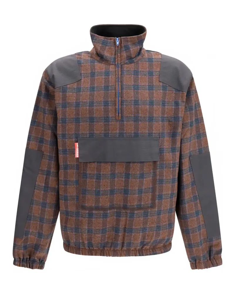 GR10K check-pattern half-zip sweatshirt - Braun Braun