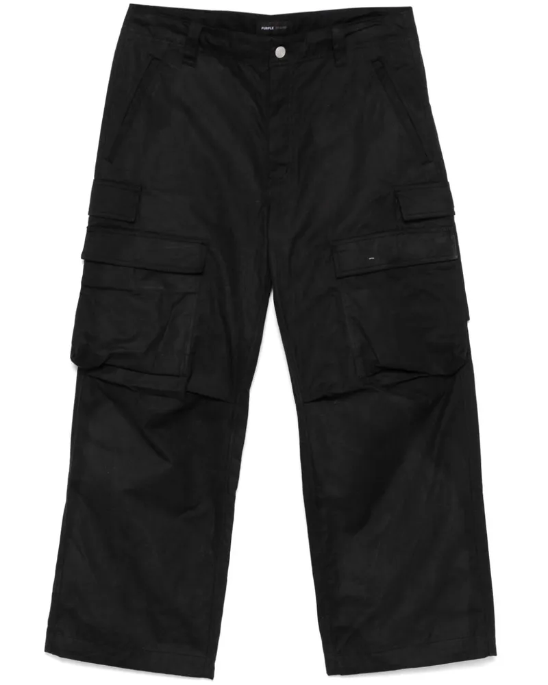 PURPLE BRAND Weite Cargohose - Schwarz Schwarz