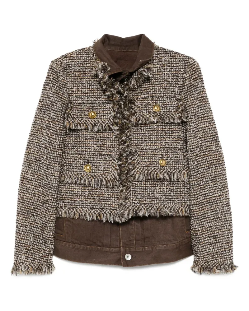 Sacai Twill-Jacke im Layering-Look - Braun Braun