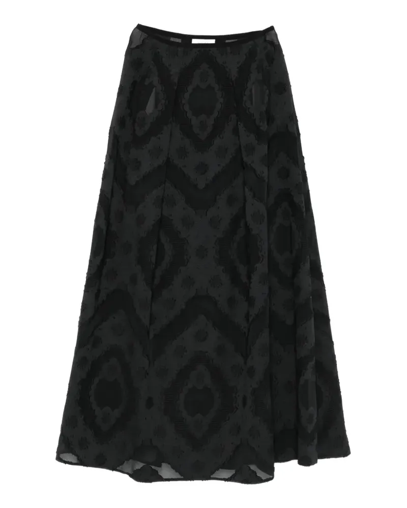 AGNONA jacquard long A-line skirt - Schwarz Schwarz