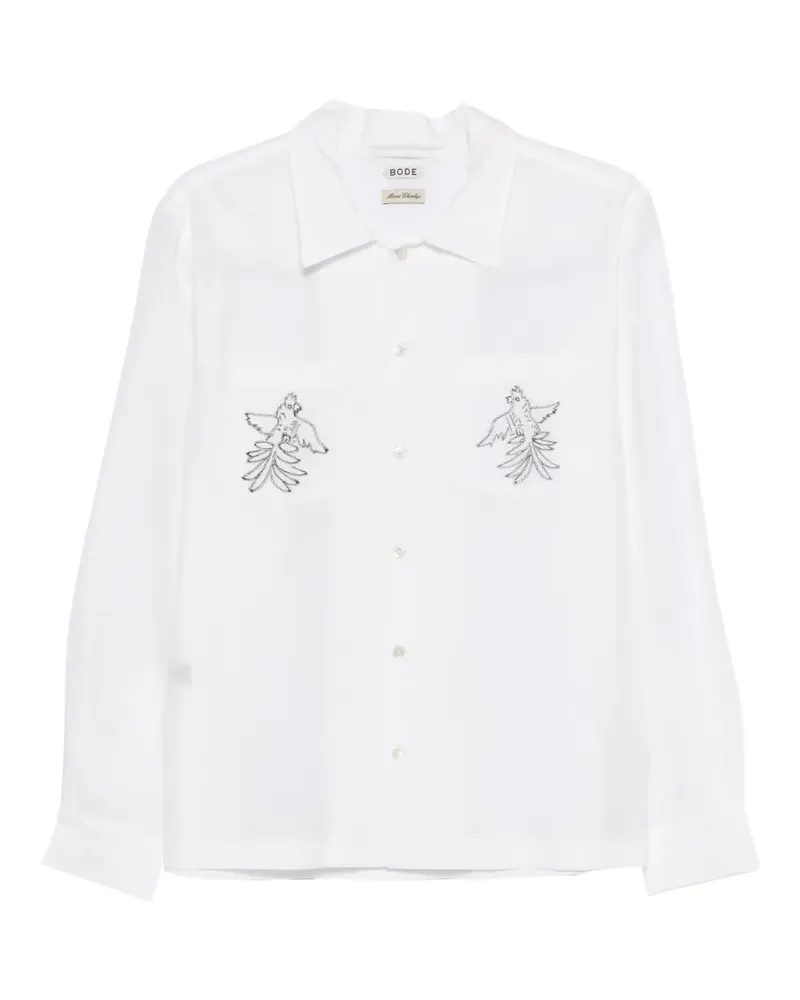 BODE Cockatoo embroidered shirt - Weiß Weiß