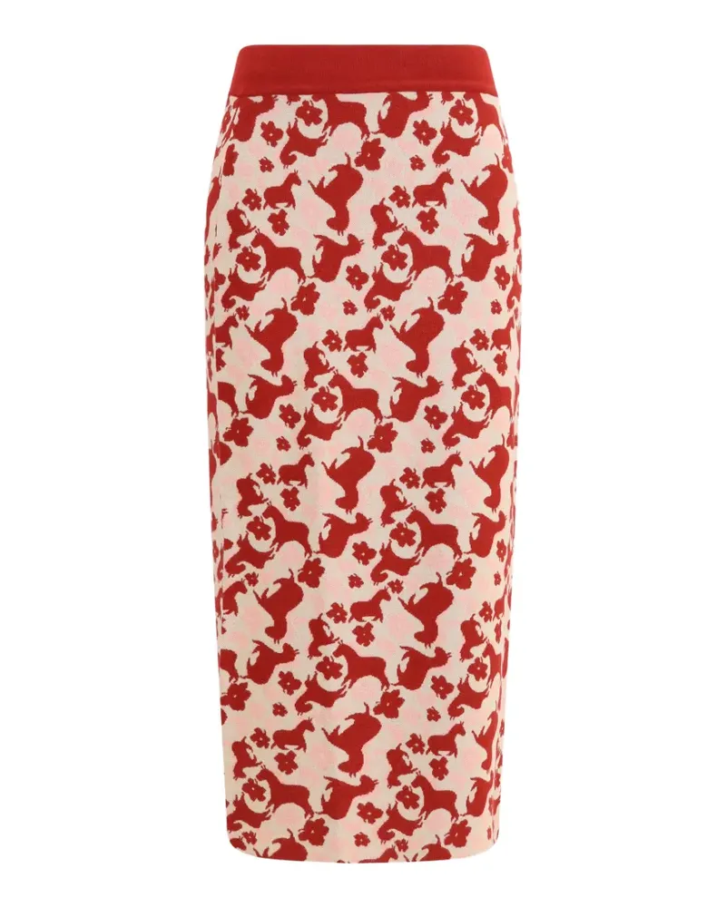 Max Mara jacquard-knit-embellished midi skirt - Rot Rot
