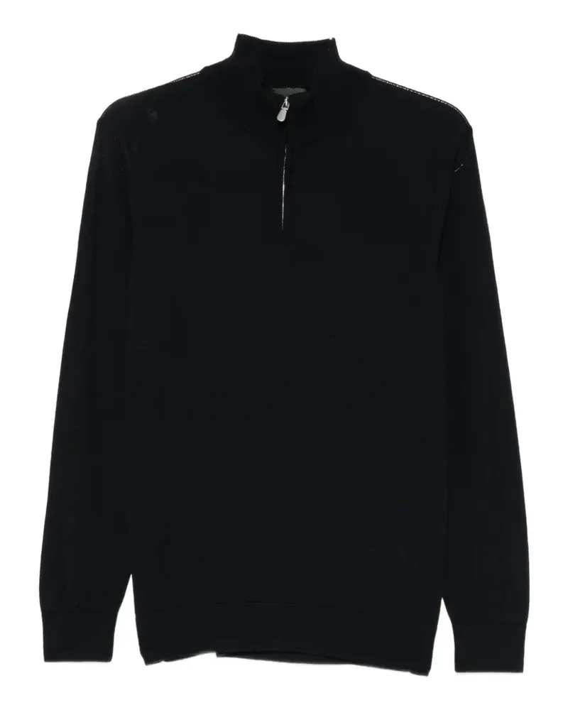 Alberto Gozzi quarter-zip wool sweater - Blau Blau