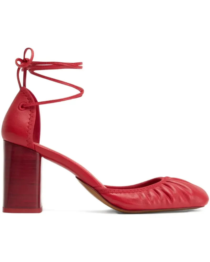 Christophe Lemaire Micro Ballerina Ballerinas mit geraffter Kappe 85mm - Rot Rot