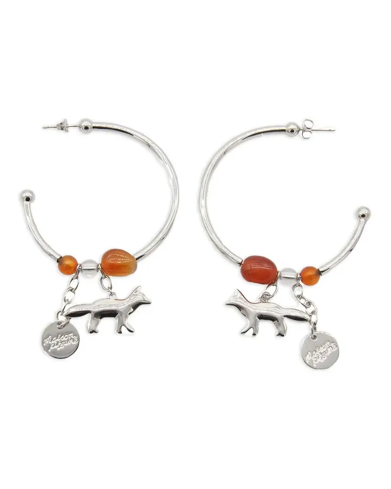Kitsuné Creolen mit Fuchs - Silber Silber