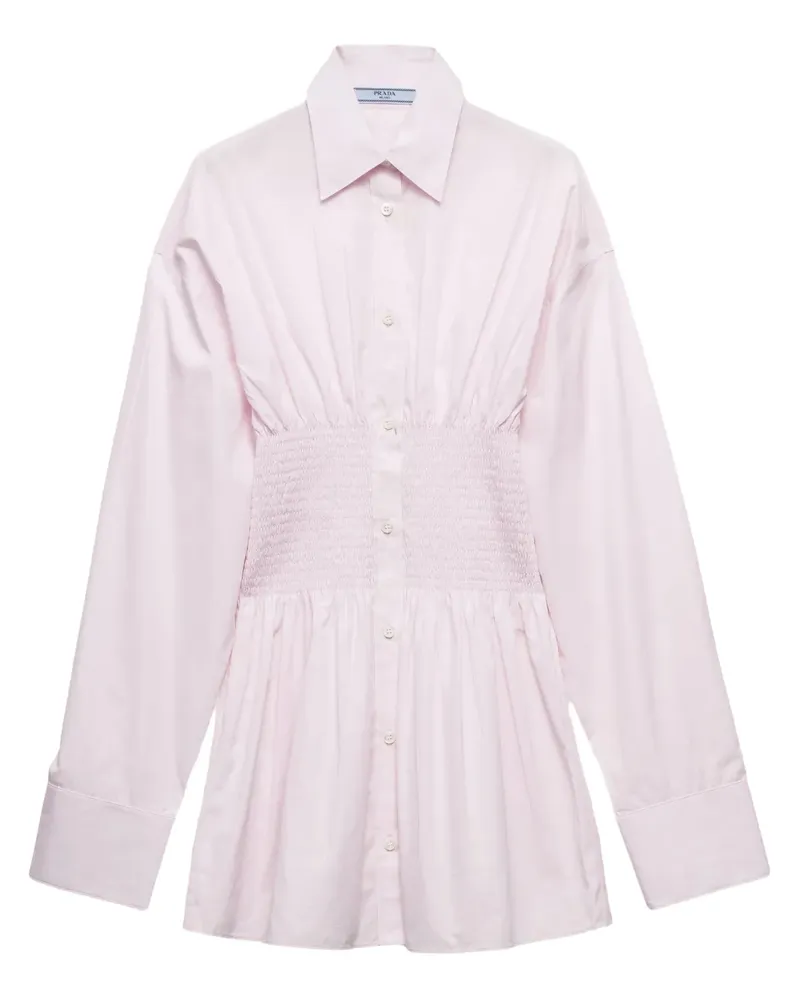 Prada Popeline-Hemd mit gesmokter Taille - Rosa Rosa