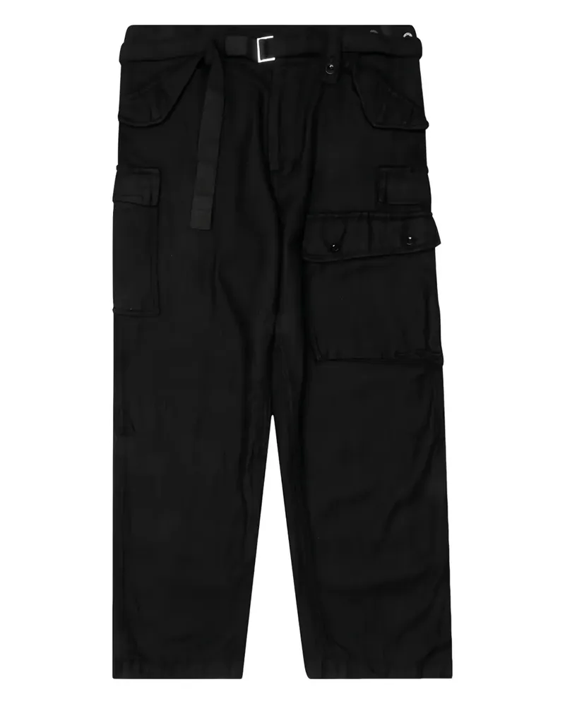 Sacai Cargohose mit Gürtel - Schwarz Schwarz
