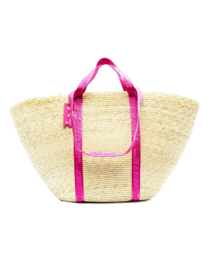 OFF-WHITE Shopper aus Stroh - Nude Nude