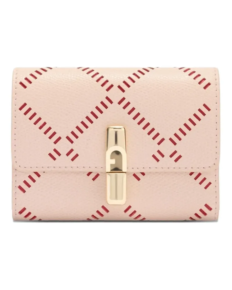 Furla Compact S Portemonnaie mit Prägung - Rosa Rosa