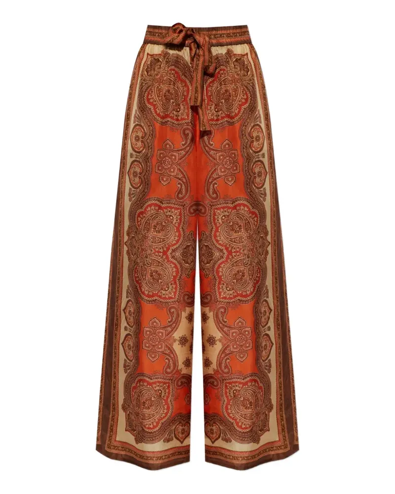 Zimmermann paisley-pattern trousers - Orange Orange