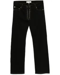 Ludovic de Saint Sernin Straight-Leg-Jeans mit Schnürung Schwarz