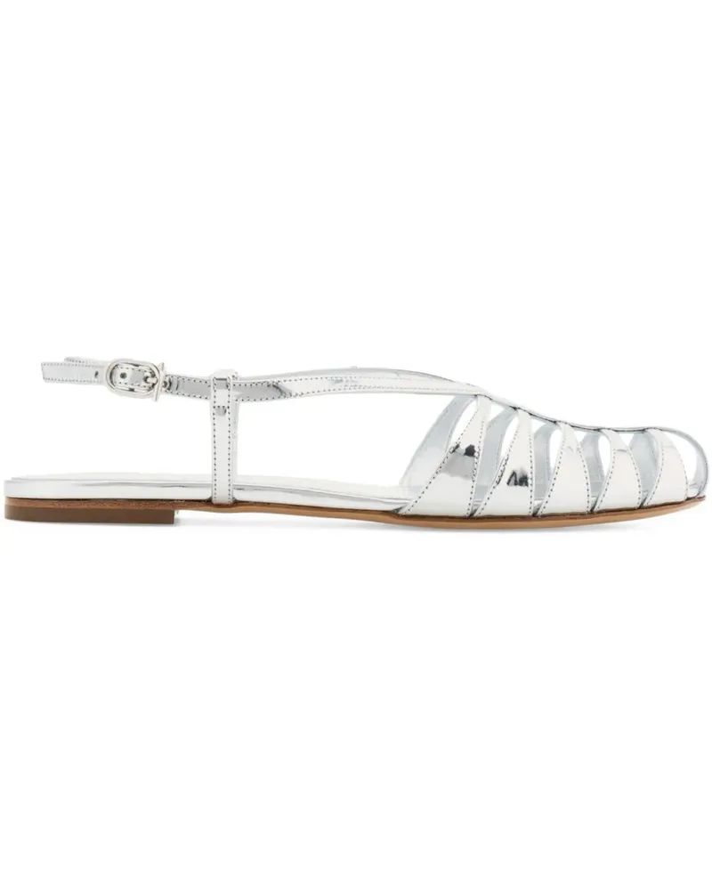Ferragamo Sandalen mit Gittermuster - Silber Silber