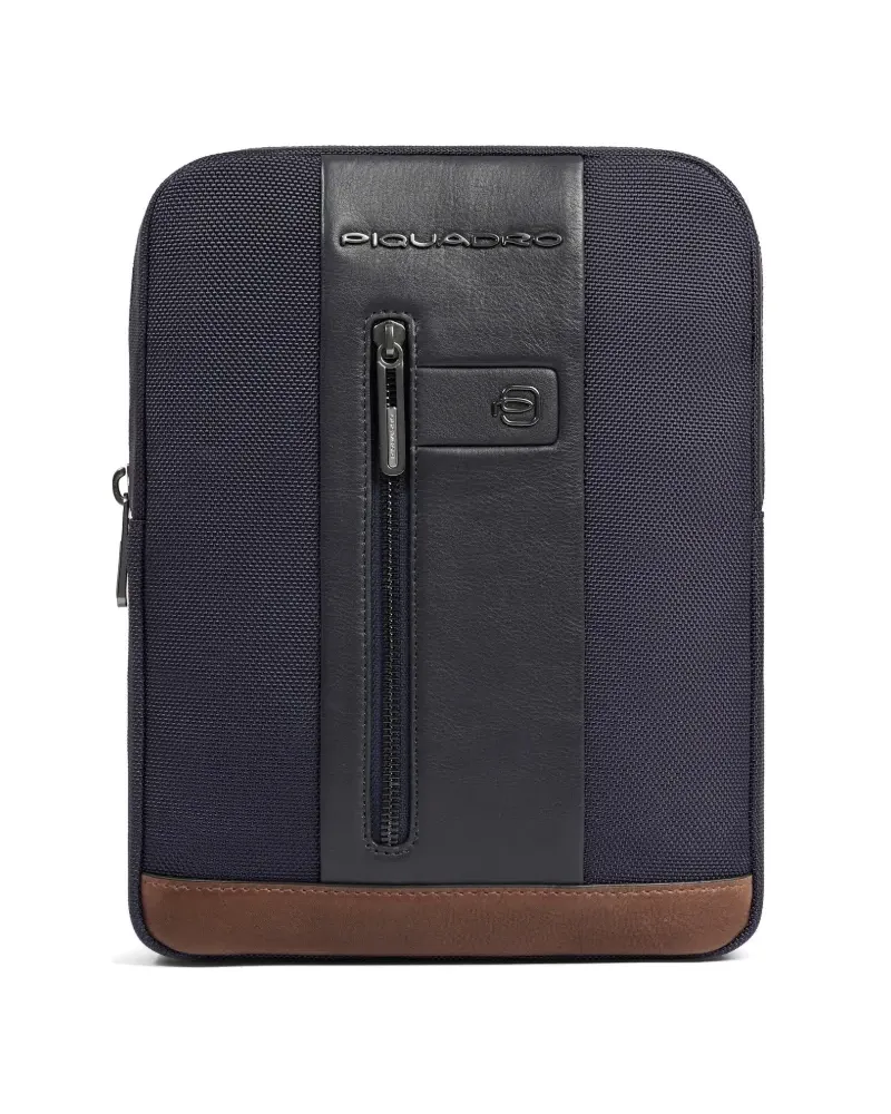 Piquadro iPad® leather-details crossbody bag - Blau Blau