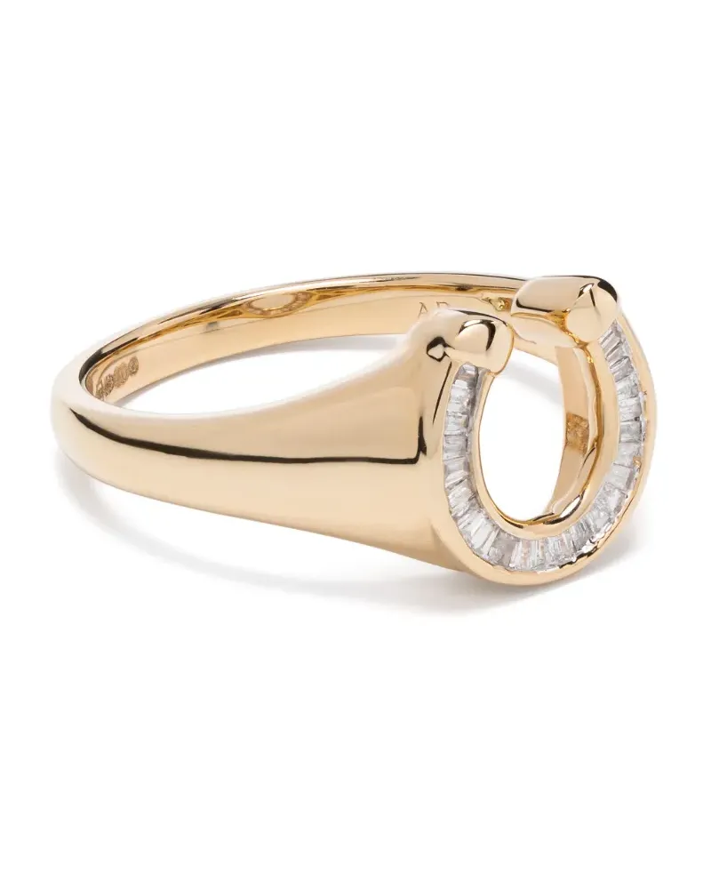 Adina Reyter 14kt Gelbgoldring mit Horseshoe-Motiv Gold