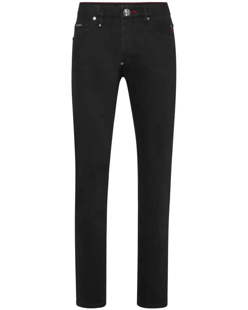 Philipp Plein Jeans mit Logo-Patch - Schwarz Schwarz