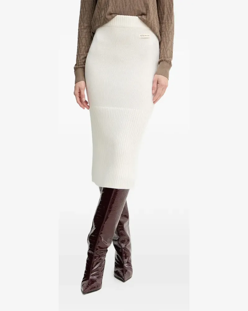 Armani Exchange logo-detail midi skirt - Weiß Weiß