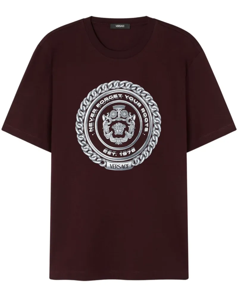 Versace Chain Crest T-Shirt - Braun Braun