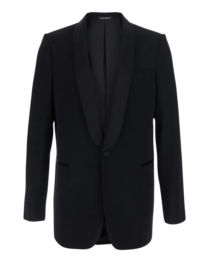 Emporio Armani Smoking-Jacke mit einem Knopf und Satin-Schalkragen - Schwarz Schwarz