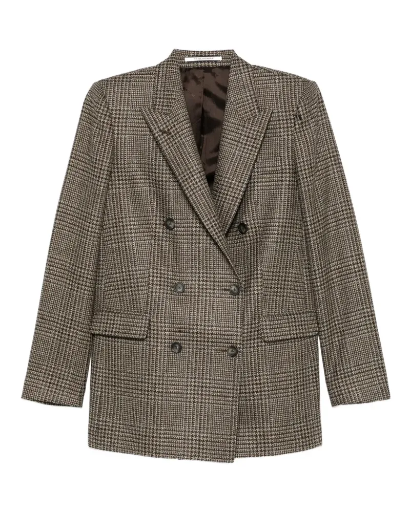 Tagliatore Doppelreihiger Blazer mit Karomuster - Braun Braun