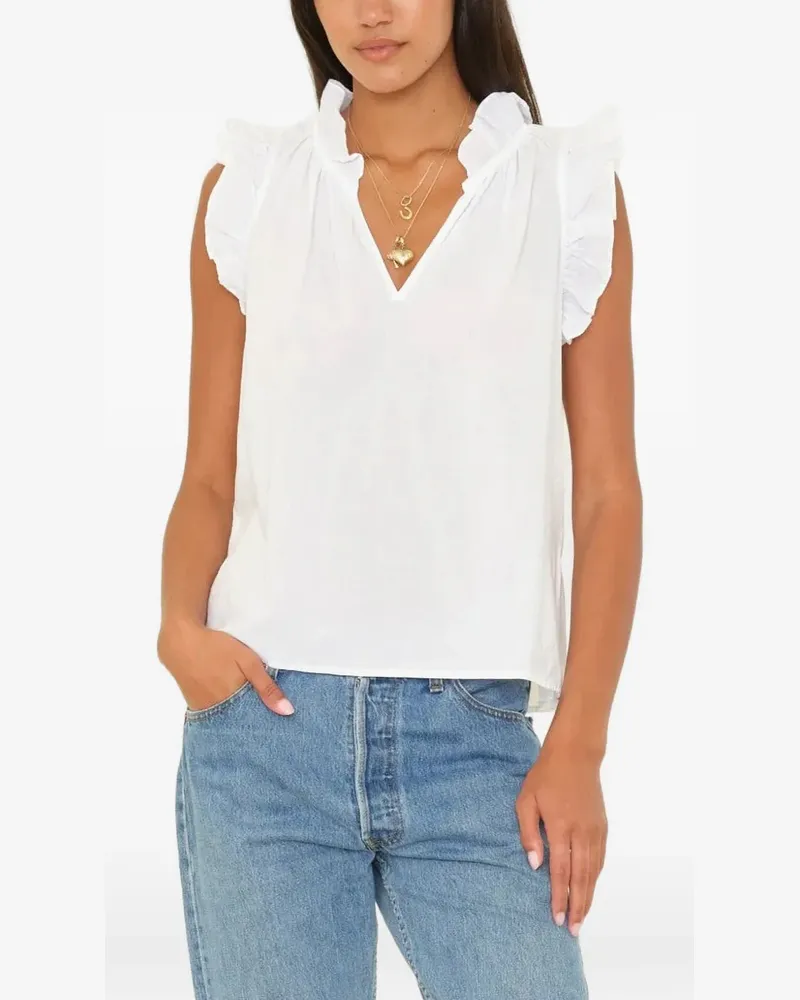 Xírena Bex ruffled cotton top - Weiß Weiß