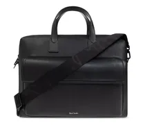 Laptoptasche aus Leder - Schwarz