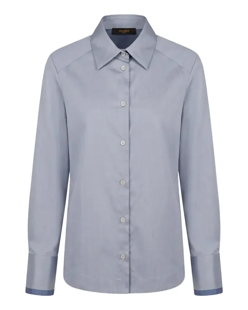 MOORER Gestreiftes Hemd - Blau Blau