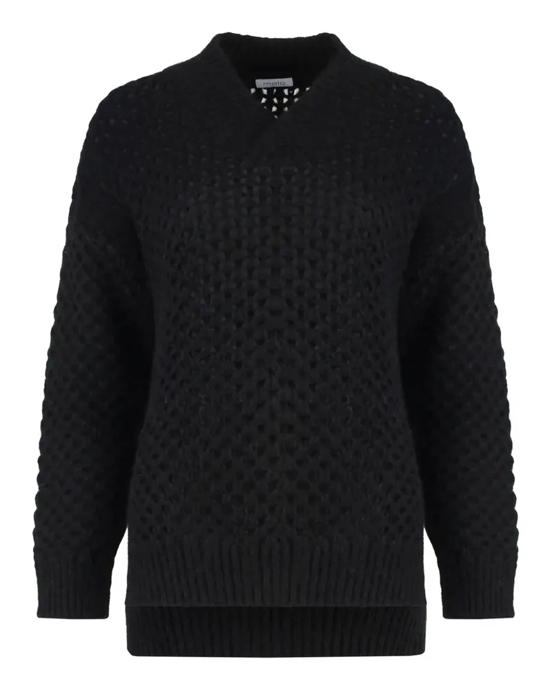 Malo Pullover mit Lochmuster - Schwarz Schwarz