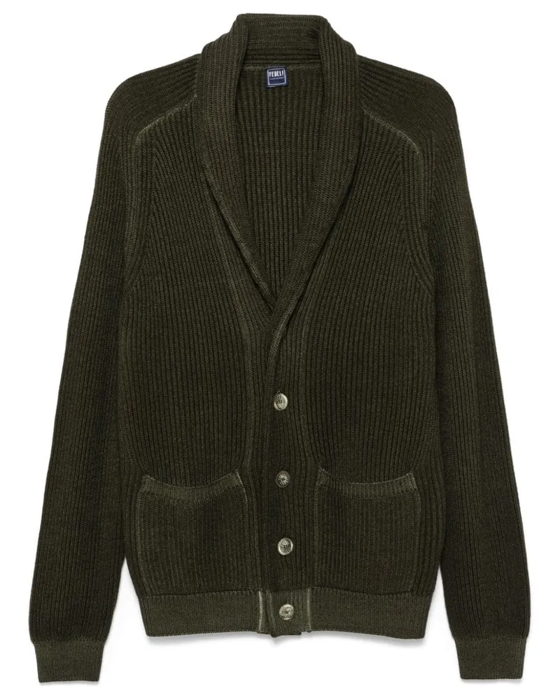 Fedeli Gerippter Cardigan - Grün Grün