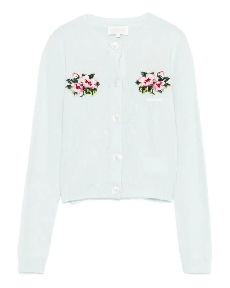 SHUSHU/TONG Cardigan mit Blumenstickerei - Blau Blau
