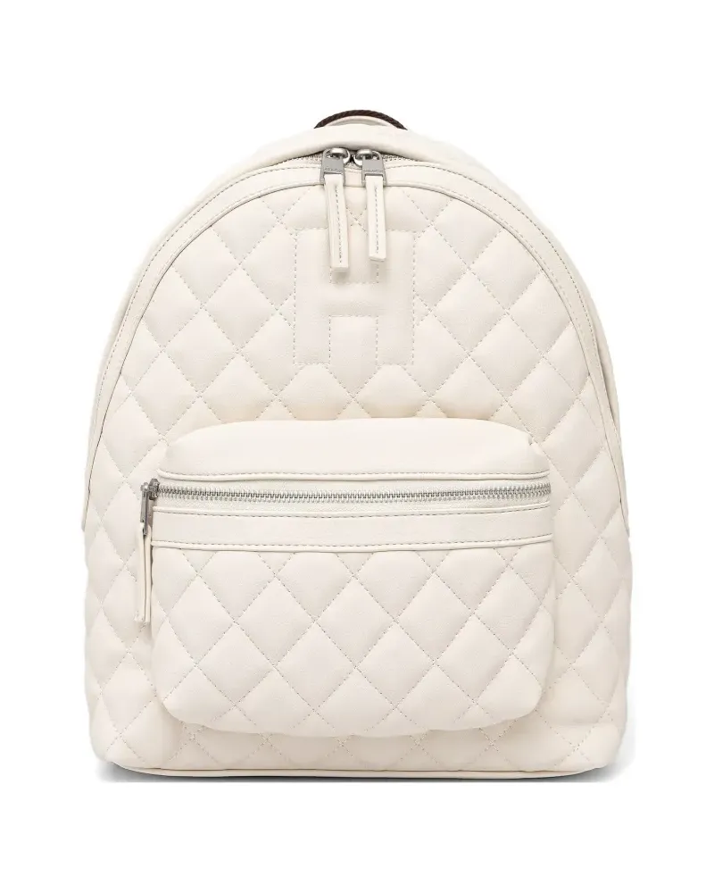 Silvian Heach quilted logo-embossed backpack - Nude Nude