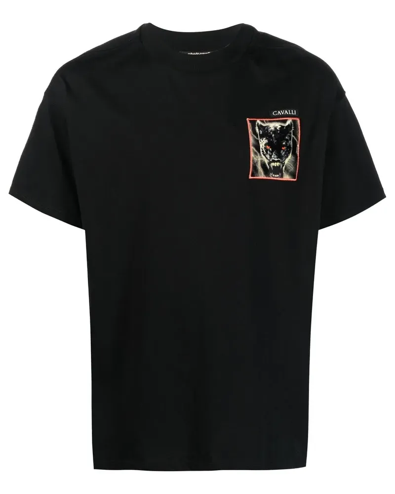 Roberto Cavalli T-Shirt mit Patch-Detail - Schwarz Schwarz