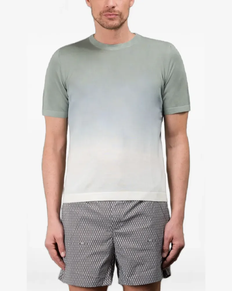 MOORER Jude gradient-dye T-shirt - Grün Grün