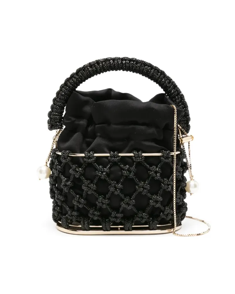 Rosantica mini Holli Nodi beaded-embellished bucket bag - Schwarz Schwarz