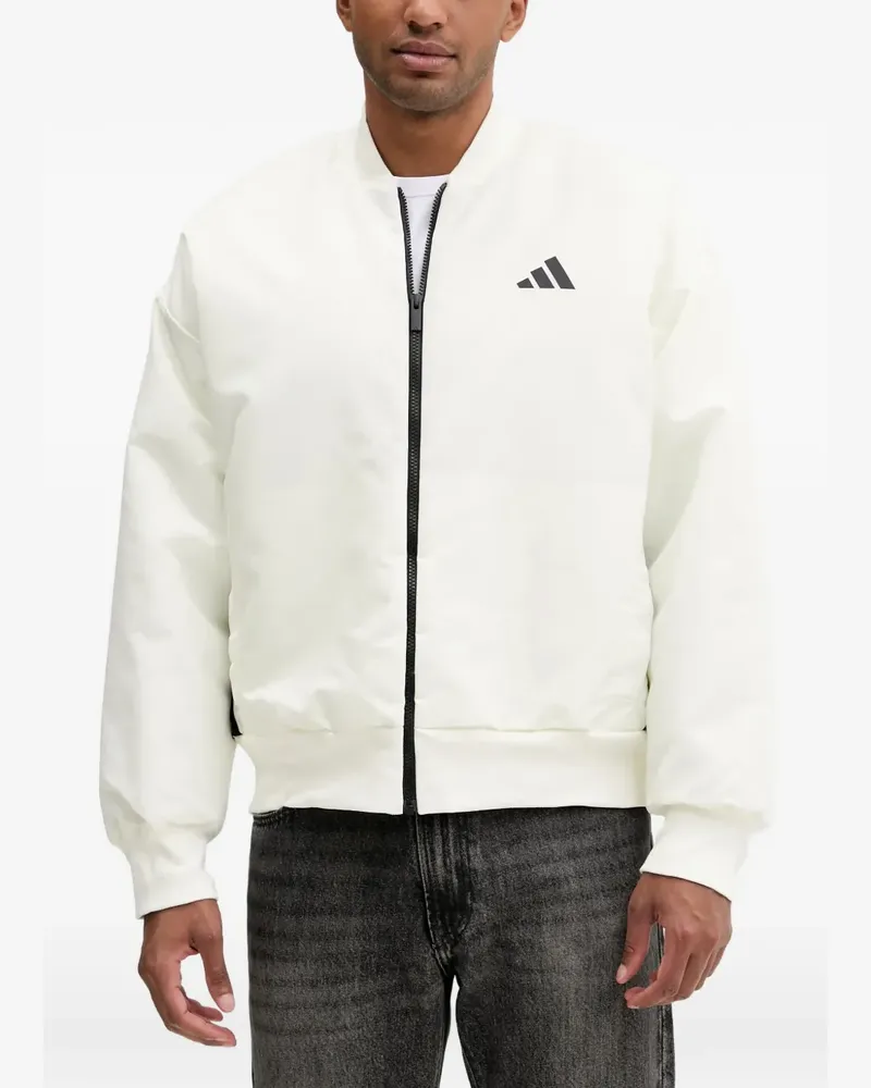 adidas zip-up logo bomber jacket - Nude Nude