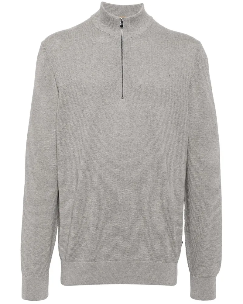 HUGO BOSS Pullover mit Reißverschluss - Grau Grau