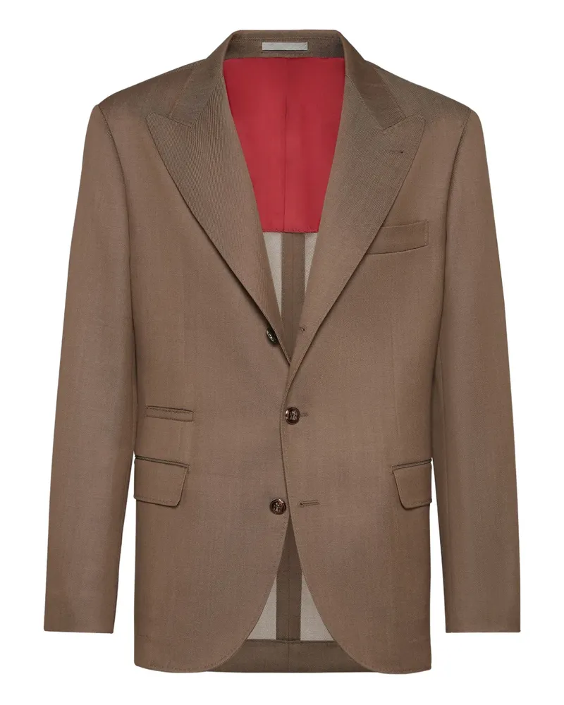 Brunello Cucinelli Wollsakko mit steigendem Revers - Braun Braun