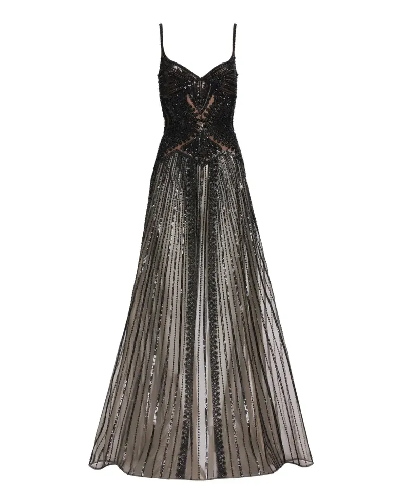 Elie Saab bead-embroidered sequin-embellished dress - Schwarz Schwarz