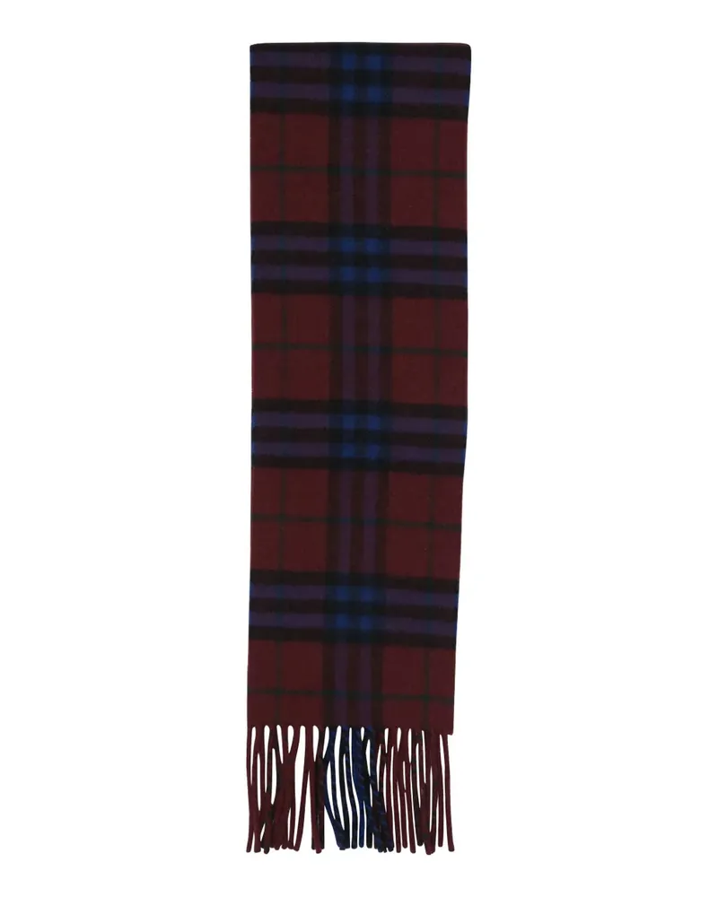 Burberry plaid fringed cashmere scarf - Rot Rot