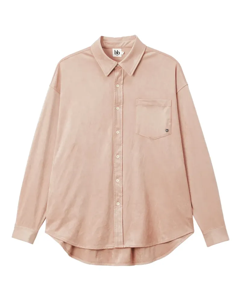 b+ab Hemd aus Faux-Wildleder mit Brusttasche - Rosa Rosa