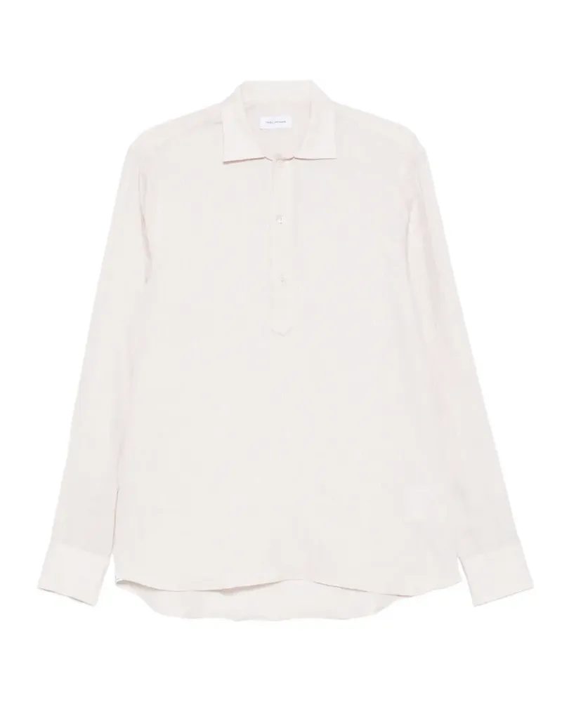 Tagliatore button-up linen shirt - Nude Nude