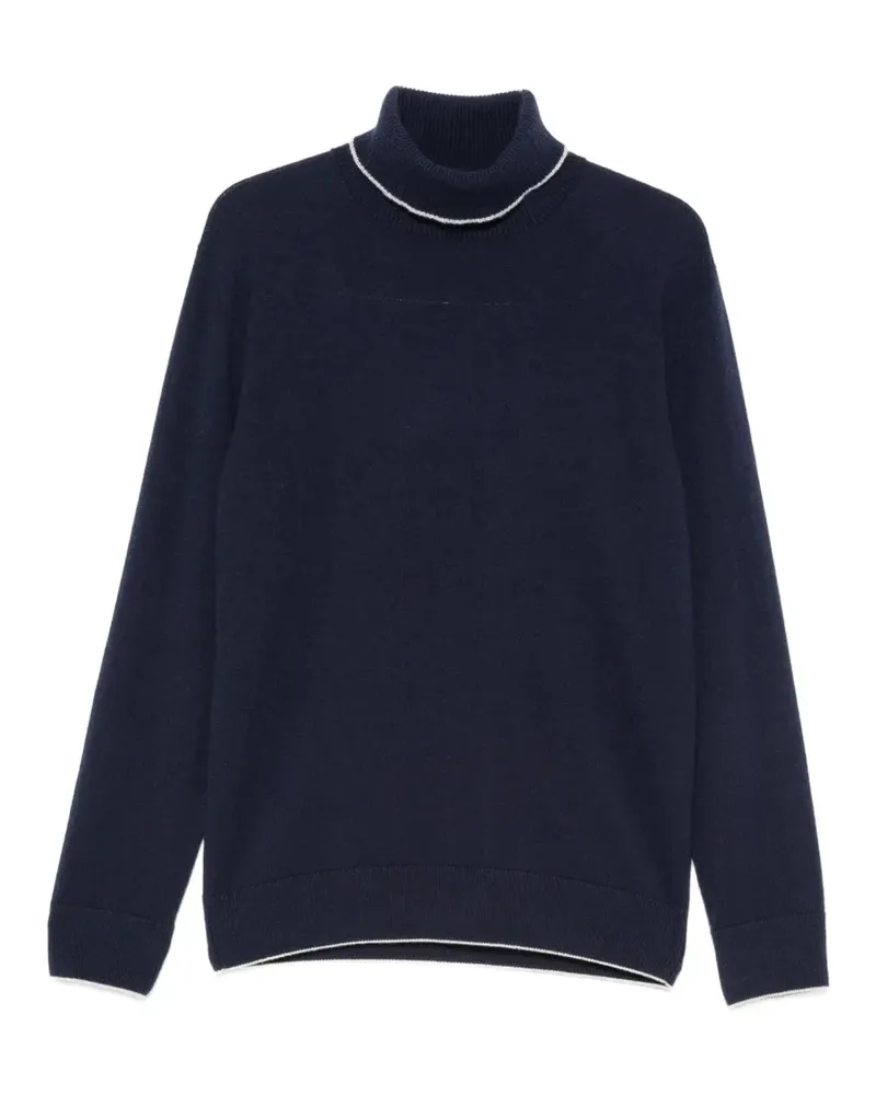 Eleventy Rollkragenpullover mit Kontrastdetails - Blau Blau