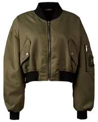 Hogan Cropped-Bomberjacke aus Satin Grün