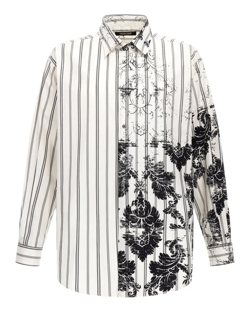 Roberto Cavalli Gestreiftes Hemd - Weiß Weiß