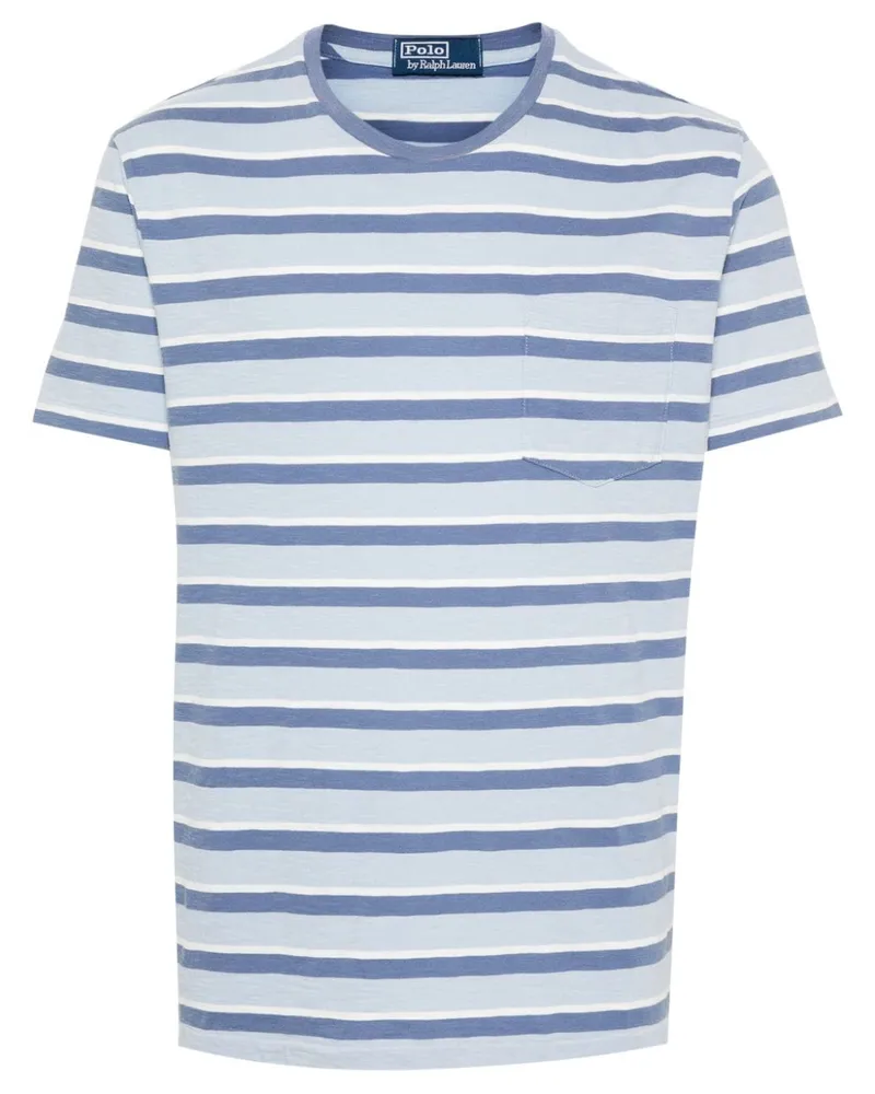 Ralph Lauren Gestreiftes T-Shirt - Blau Blau