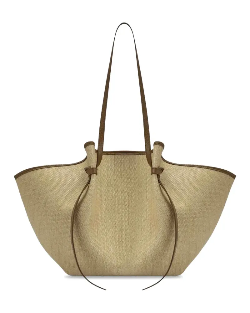 YUZEFI large Mochi woven shoulder bag - Nude Nude