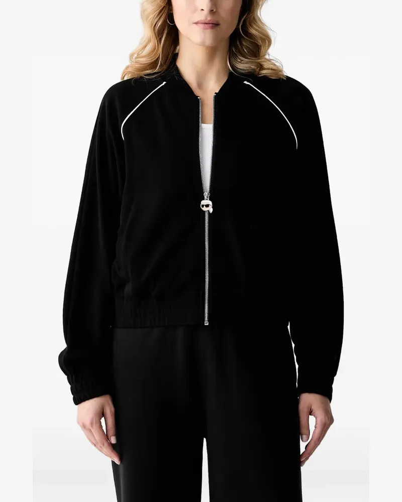 Karl Lagerfeld Ikonik Karl piped zip-up sweatshirt - Schwarz Schwarz